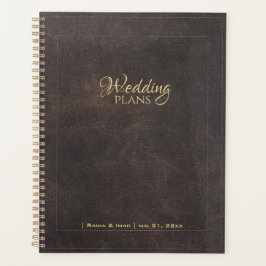Planejador de casamento estético em couro elegante