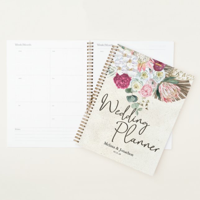 Planejador de Casamento Floral Boho Pastel Neutro (Exibição)