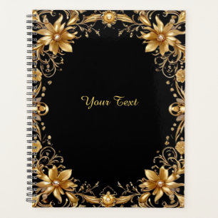 Planejador de Casamento Floral Dourado