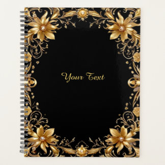 Planejador de Casamento Floral Dourado