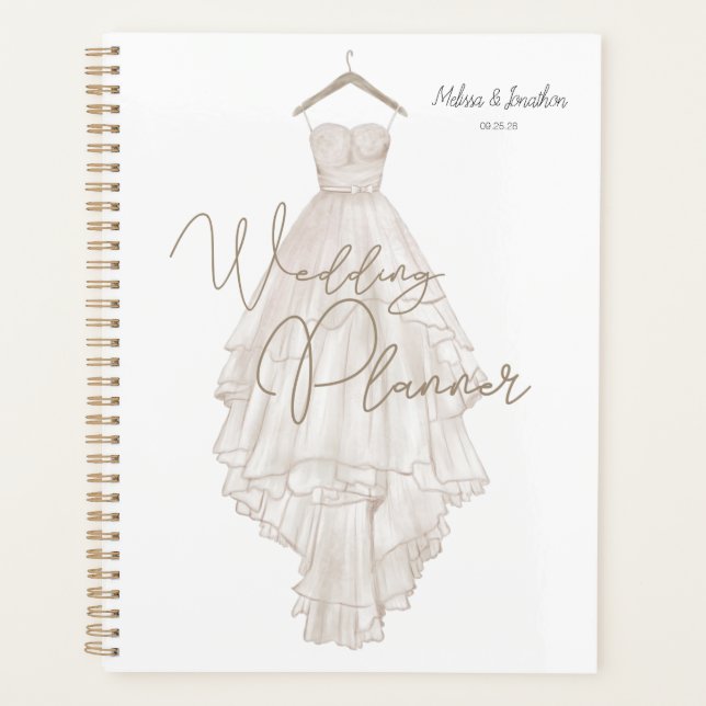 Planejador de Casamento Floral Elegante Boho Rosa  (Frente)