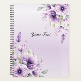 Planejador de Casamento Floral Roxo Aquarela