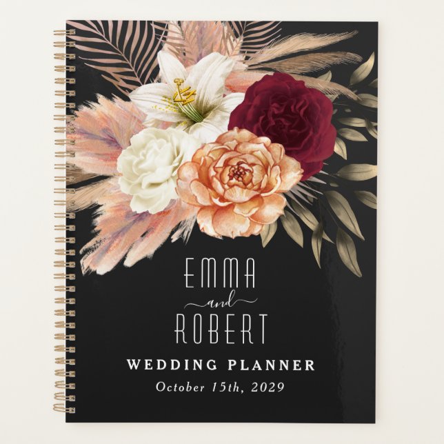 Planejador de Casamento Floral Rústico (Frente)