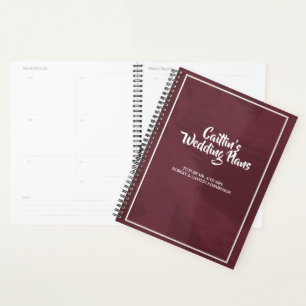 Planejador de Casamento Glitter e Burgundy Dourado