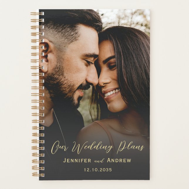 Planejador de Casamento Moderno com Foto e Caligra (Frente)