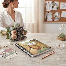 Planejador de Casamento Noiva Corações Bokeh Rústi