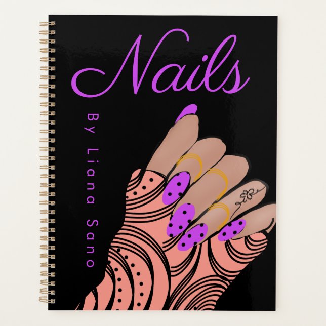Planejador de Compromissos de Artista de Unhas com (Frente)