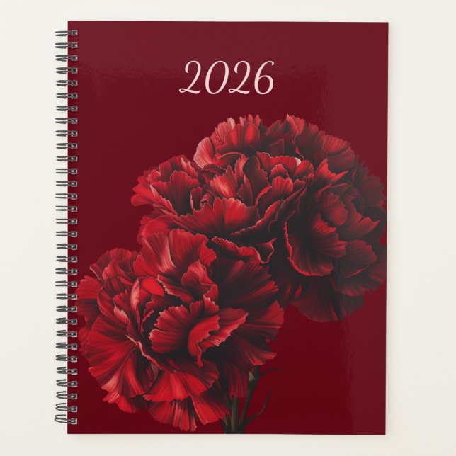 Planejador de Cravos Vermelhos 2026 (Frente)