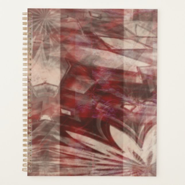 planejador de design abstrato avermelhado (Frente)