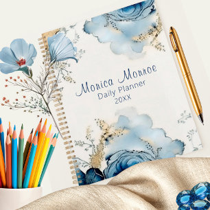 Planejador de Design Floral de Rosas Azuis Moderno