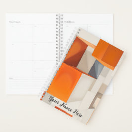 Planejador de Design Geométrico Retro Laranja