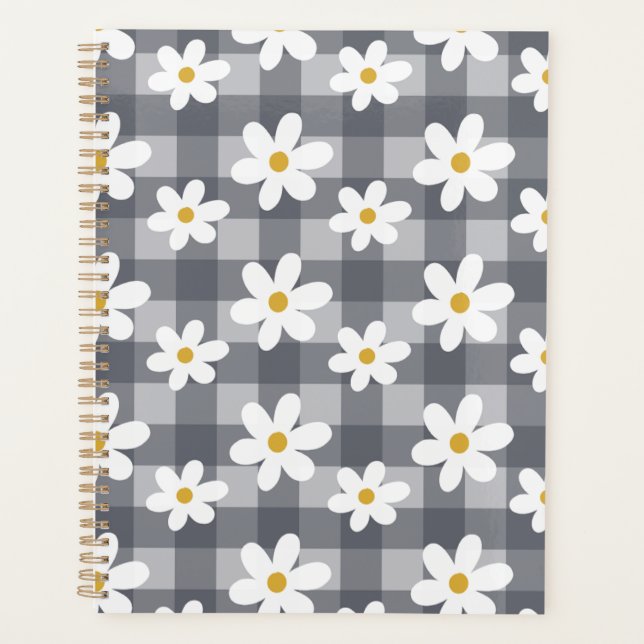 Planejador de Dias de Margarida - Gingham Negro (Frente)