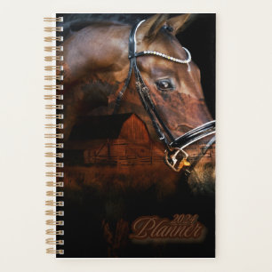 Planejador de Estilo de Barnyard com Cavalo e Barn