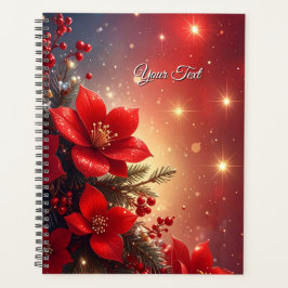 Planejador de Férias Florais de Natal Vermelho