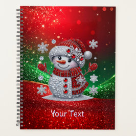 Planejador de Férias Homem de Neve com Rhinestones