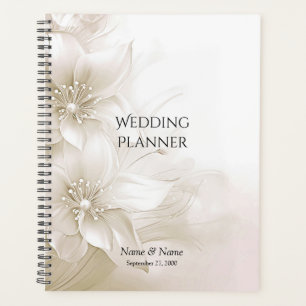 Planejador de Flores Brancas Marfim Elegantes