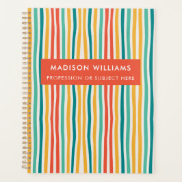 Planejador de Flores Modernas de Linhas Coloridas