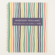 Planejador de Flores Modernas de Linhas Coloridas