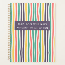 Planejador de Flores Modernas de Linhas Coloridas