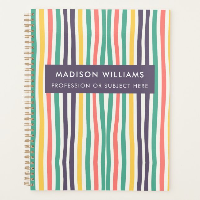 Planejador de Flores Modernas de Linhas Coloridas (Frente)