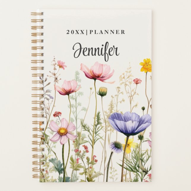 Planejador de Flores Silvestres Personalizado | Bo (Frente)