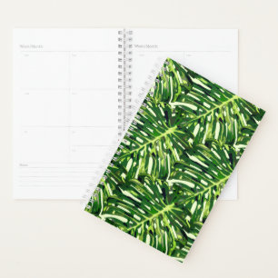 Planejador de Folhas Tropicais Verdes