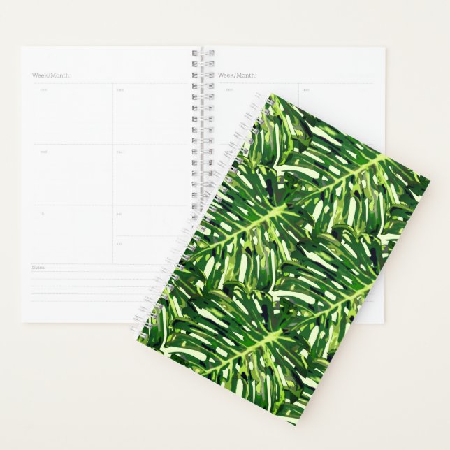 Planejador de Folhas Tropicais Verdes (Exibição)