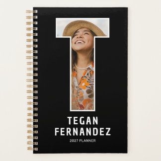 Planejador de Fotos com Monograma Preto 'T'