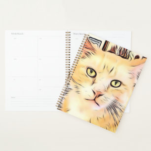 Planejador de Gato de Pintura de Aquarela