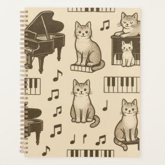 Planejador de Gato em um Piano Desbotado