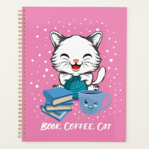 Planejador de Gatos de Café de Livro