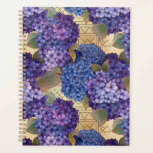 Planejador de Hydrangea Chiyogami azul e roxa