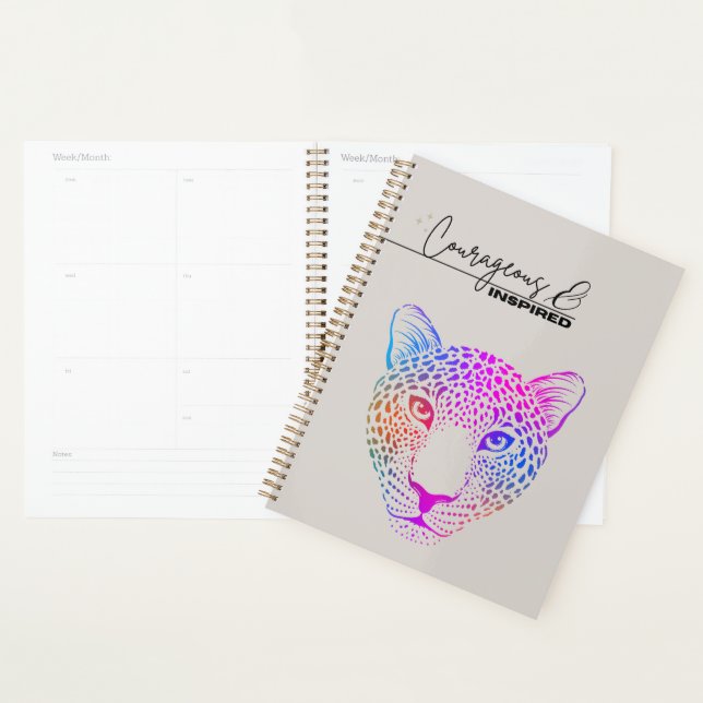 Planejador de Leopardo Arco-íris Corajoso e Inspir (Exibição)