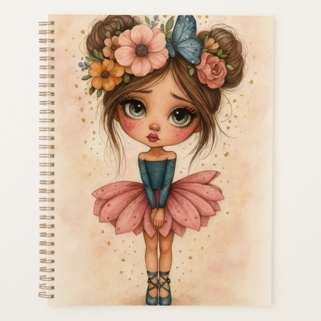 Planejador de Menina Bailarina em Flor (Frente)