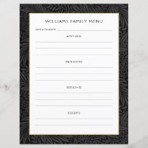 Planejador de Menu de Nome de Família | Floral Pre