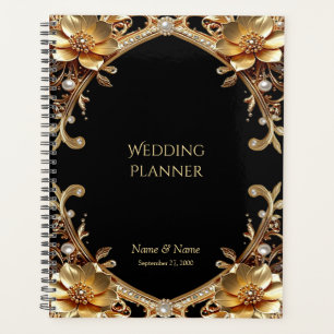 Planejador de Moldura Dourada Elegante