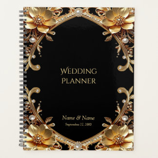 Planejador de Moldura Dourada Elegante