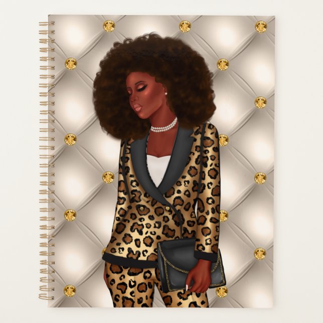 Planejador de Mulher Chefe do CEO Afro-Americano (Frente)