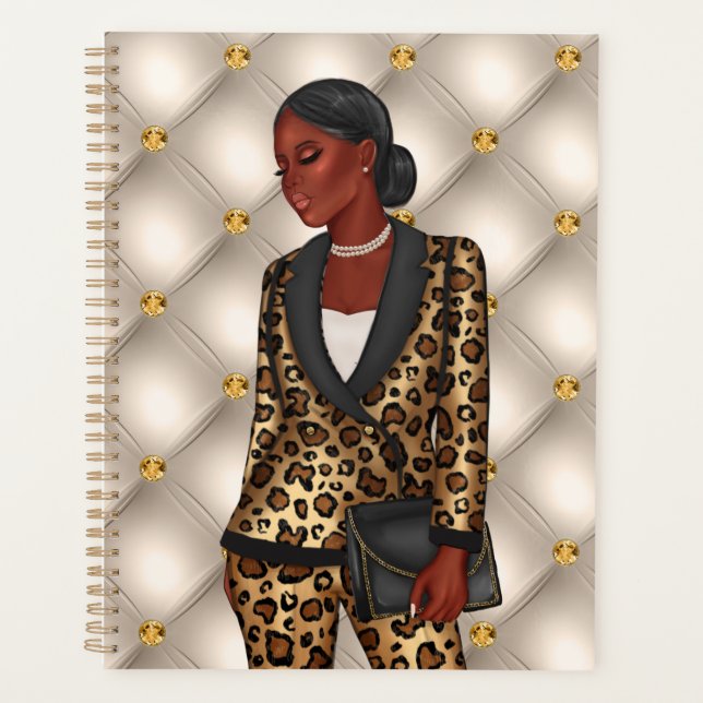 Planejador de Mulher Chefe do CEO Afro-Americano (Frente)