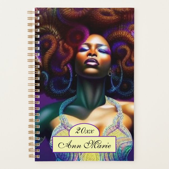 Planejador de Mulher Negra de Luxo Personalizada (Frente)