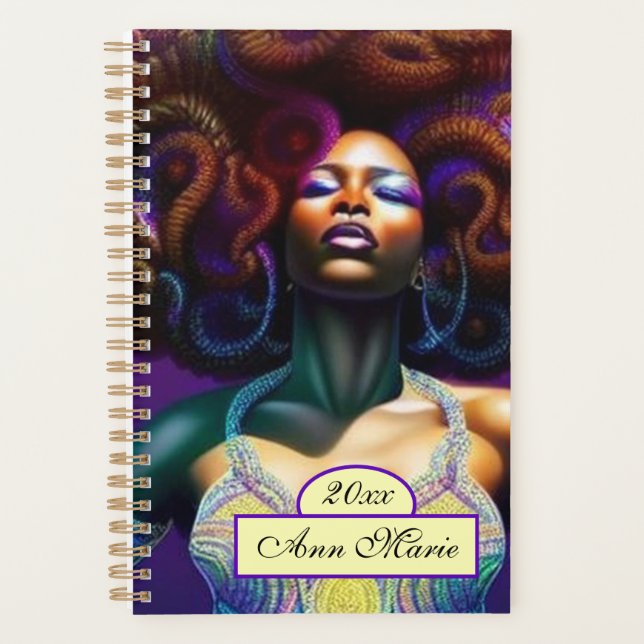 Planejador de Mulher Negra de Luxo Personalizada (Frente)