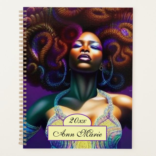 Planejador de Mulher Negra de Luxo Personalizada (Frente)