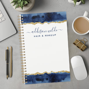 Planejador De Negócios Aquarela Azul Marinho E Dou