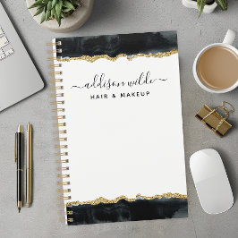 Planejador De Negócios De Cor De Água Preta E Dour