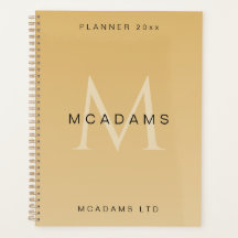 Planejador de Negócios Dourado Personalizado