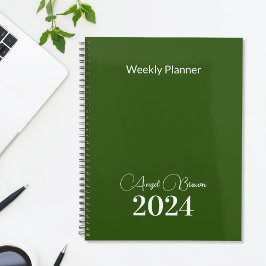 Planejador de Negócios Mensal da Olive Green Seman