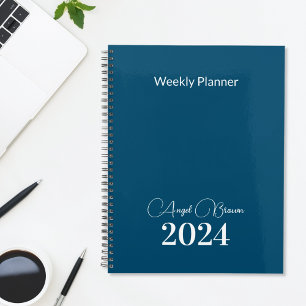 Planejador de Negócios Mensal do Marinho Blue Sema