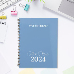 Planejador de Negócios Mensal Dusty Blue Semanal