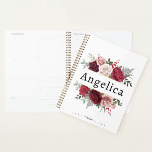 Planejador de Nomes Personalizados Floral de Aquar
