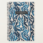 Planejador de Padrão de Cores Aquáticas Ikat Azul<br><div class="desc">Padrão de abstrato azul inspirado pelo Watercolor ikat</div>